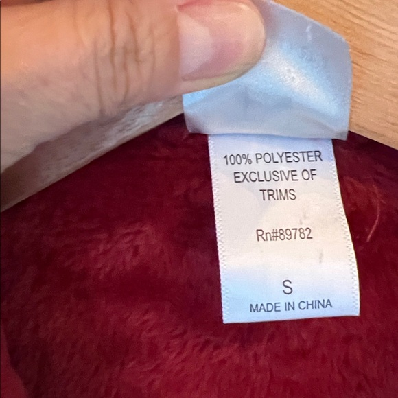 Natori Sz S Plush Dark Red Midi Robe - Picture 4 of 10